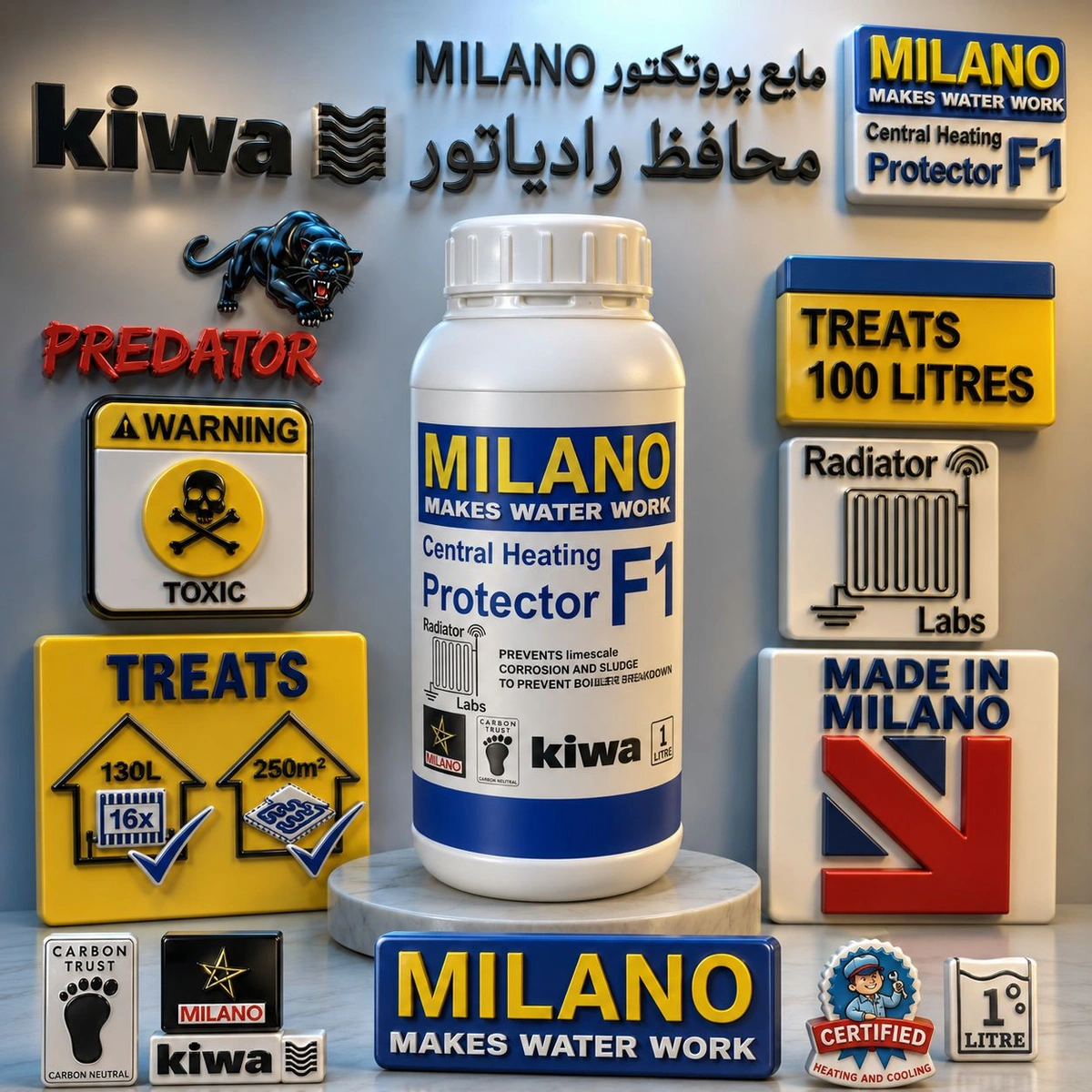 مایع رادیاتور پروتکتور پکیج milano_bthc  کد 9415