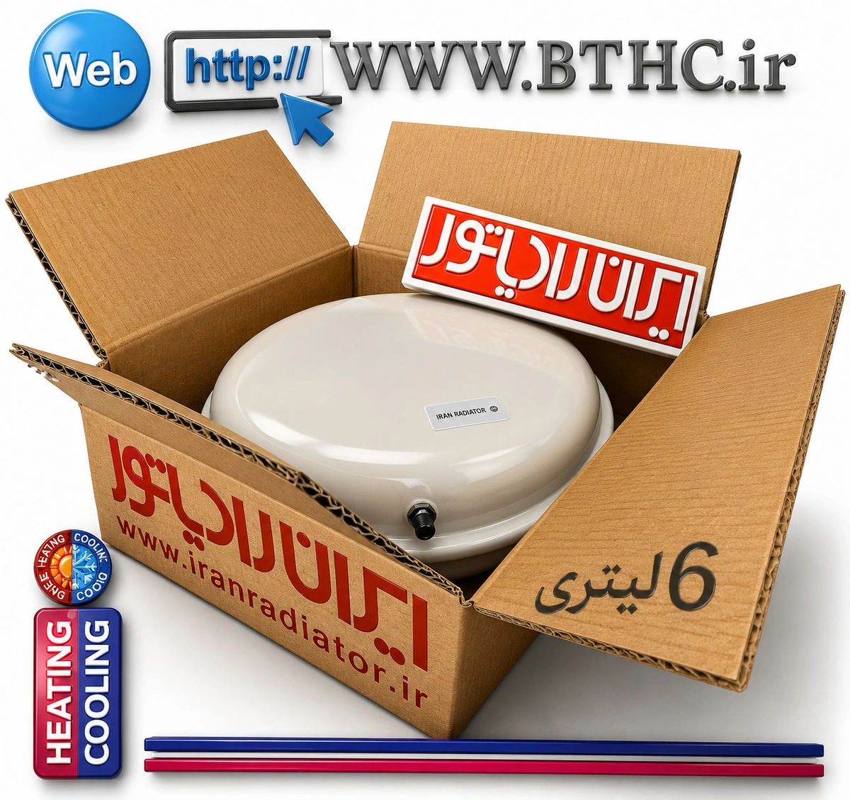منبع انبساط پکیج 6_لیتری3/8 ایران رادیاتور شرکتی) کد  4061 T